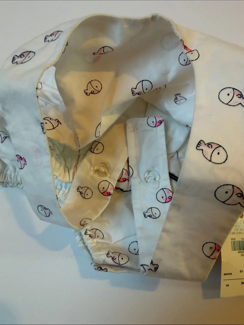 BluKids Baby Girl Fish Print Bubble Romper 3-6 Month NWT